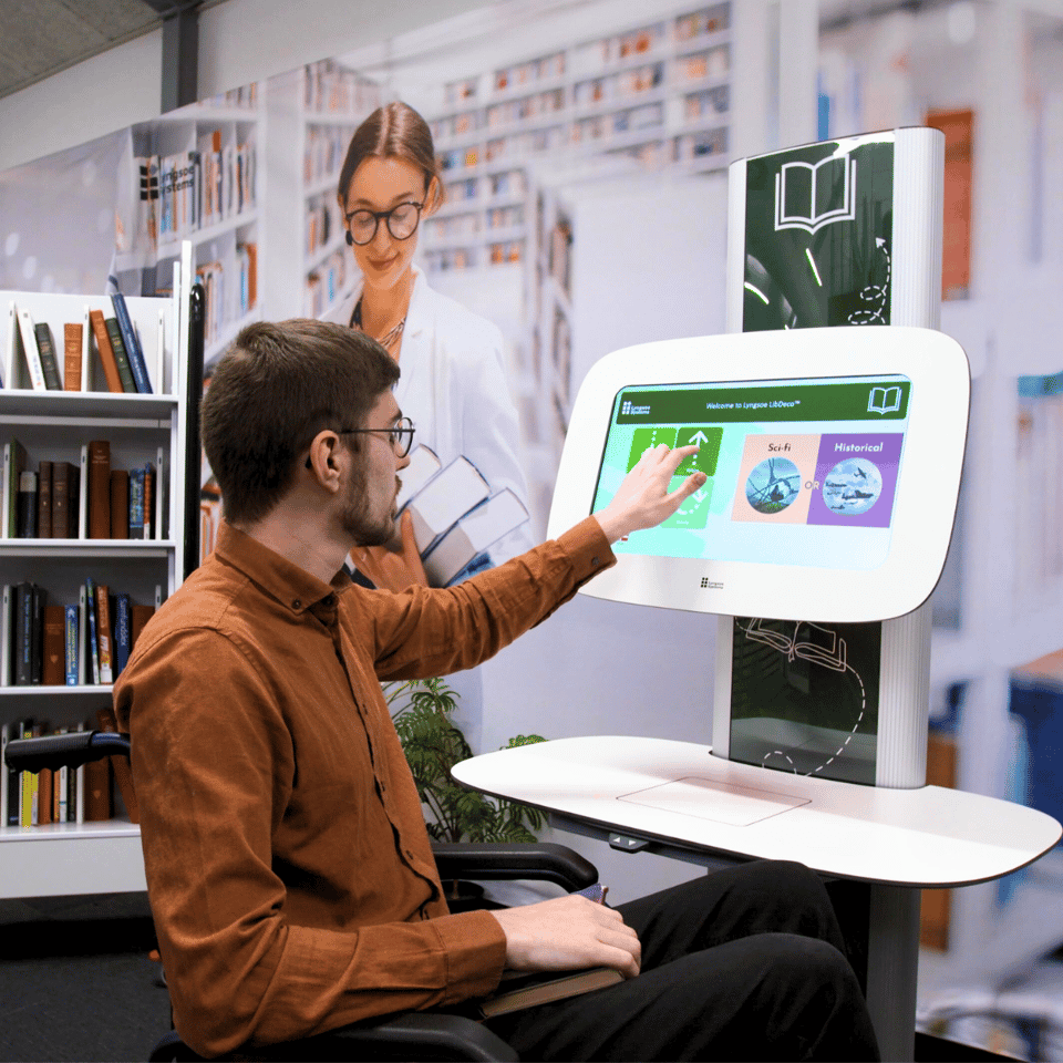 Walk Through Machine For Library LibDeco™: Self-Service Kiosk Series for Libraries | Lyngsoe Library Systems