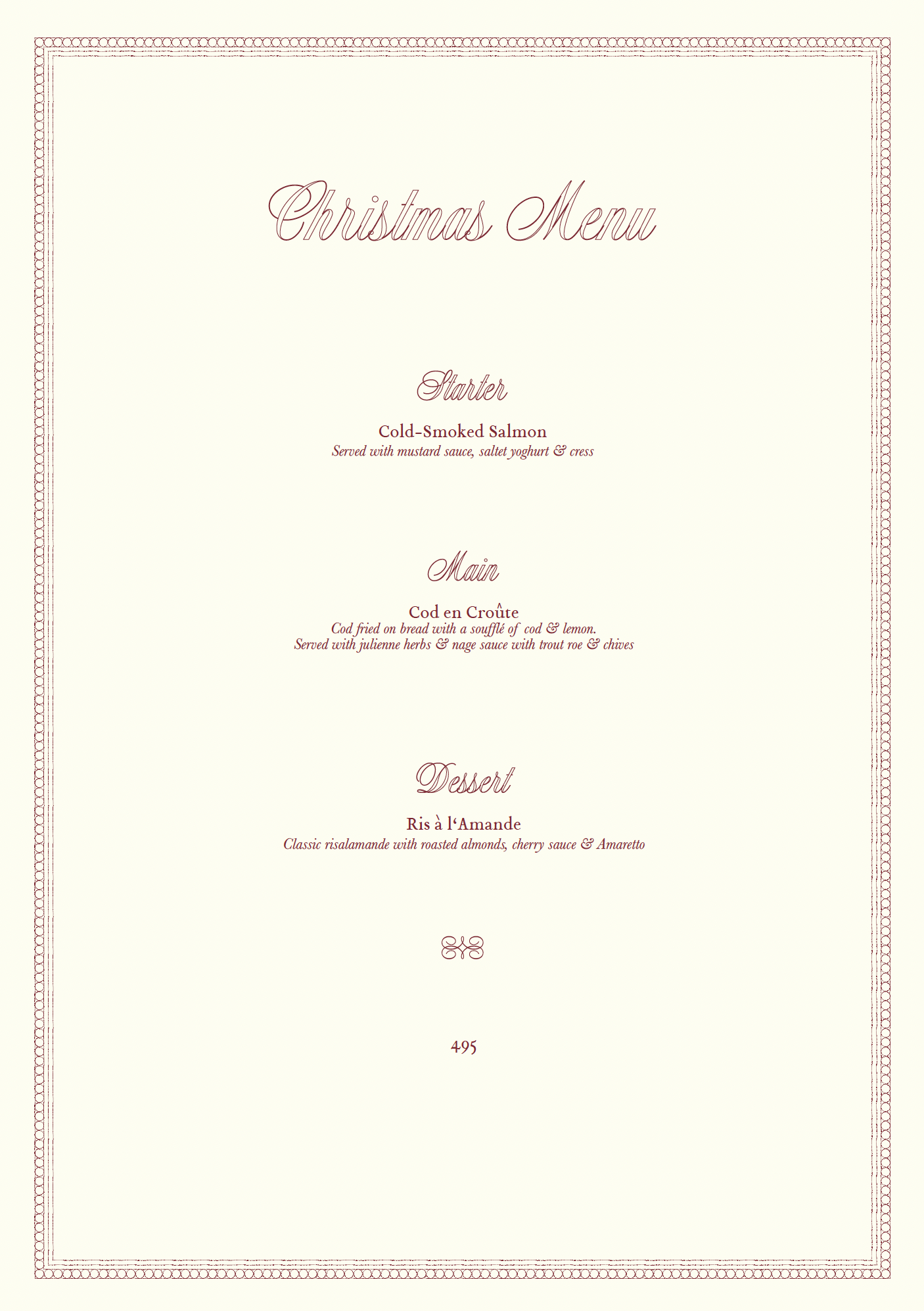 Julemenu Selskabsmenu Pescetar 2026 UK