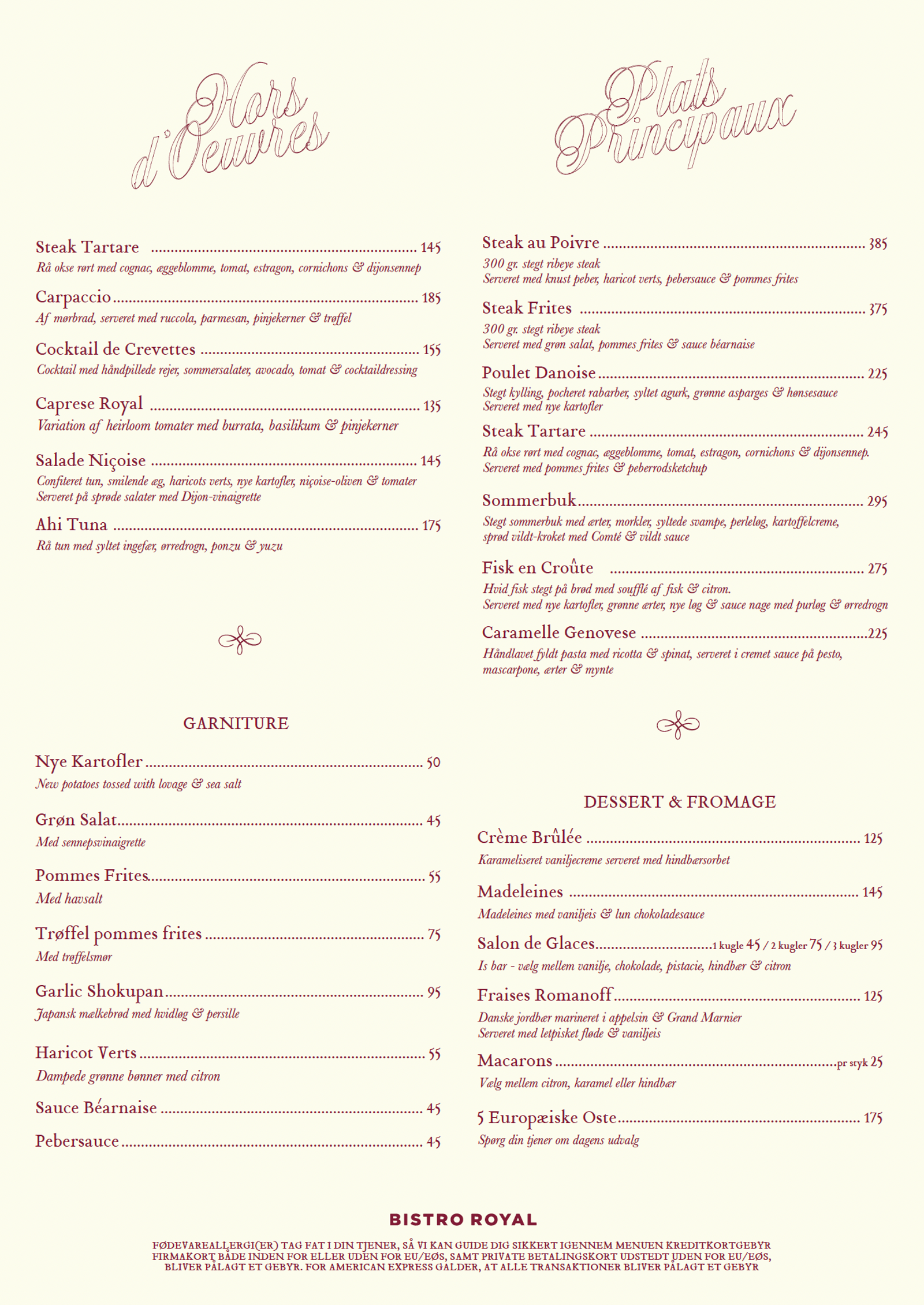 DK AFTEN A LA CARTE