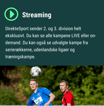 Streaming Direktesport Mobil Fodbold X2